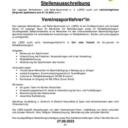 Ausschreibung Vereinssportlehrer:in 
